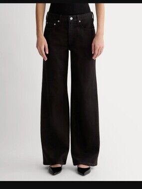 EVERLANE mid way jean in washed black - size 31